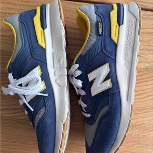 New Balance Men's Navy and Yellow Sneakers